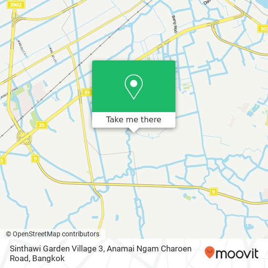Sinthawi Garden Village 3, Anamai Ngam Charoen Road map