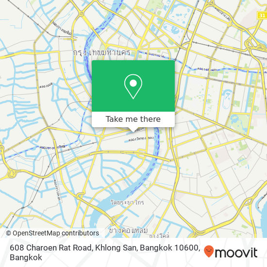 608 Charoen Rat Road, Khlong San, Bangkok 10600 map