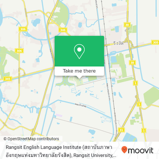 Rangsit English Language Institute (สถาบันภาษาอังกฤษแห่งมหาวิทยาลัยรังสิต), Rangsit University map