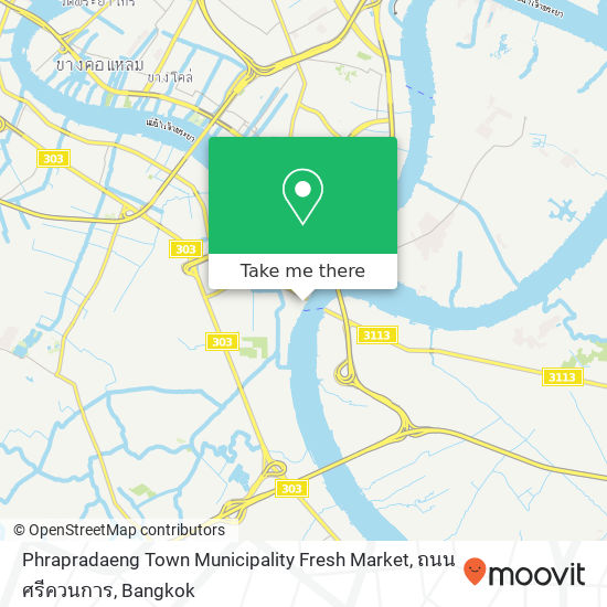 Phrapradaeng Town Municipality Fresh Market, ถนนศรีควนการ map