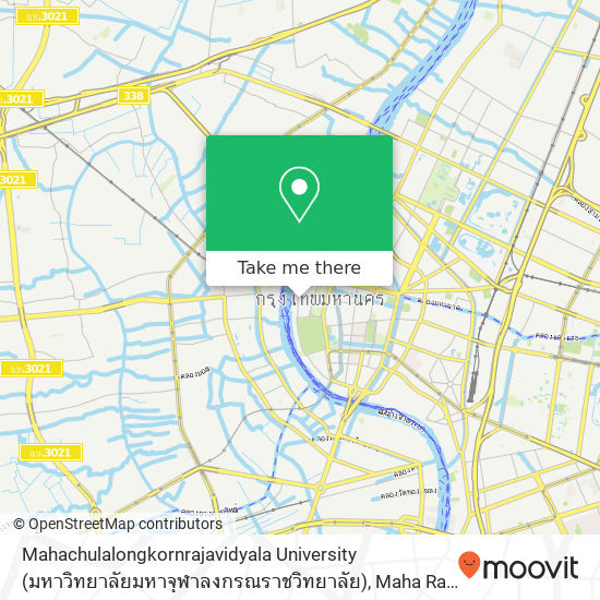 Mahachulalongkornrajavidyala University (มหาวิทยาลัยมหาจุฬาลงกรณราชวิทยาลัย), Maha Rat Rd map