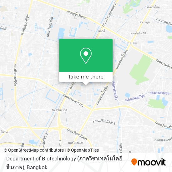 Department of Biotechnology (ภาควิชาเทคโนโลยีชีวภาพ) map