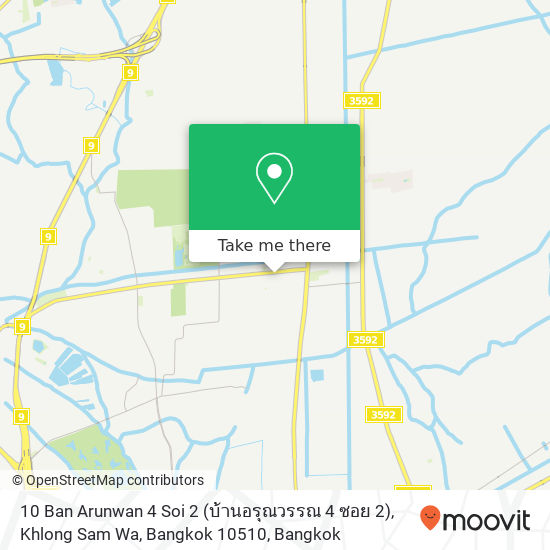 10 Ban Arunwan 4 Soi 2 (บ้านอรุณวรรณ 4 ซอย 2), Khlong Sam Wa, Bangkok 10510 map