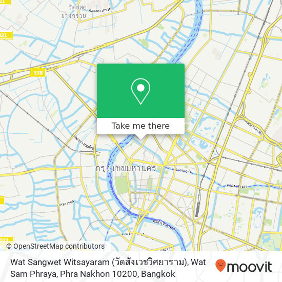 Wat Sangwet Witsayaram (วัดสังเวชวิศยาราม), Wat Sam Phraya, Phra Nakhon 10200 map