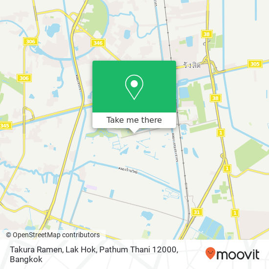 Takura Ramen, Lak Hok, Pathum Thani 12000 map