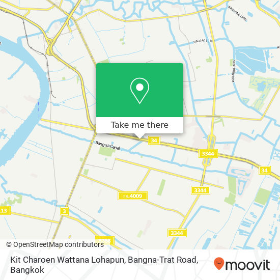 Kit Charoen Wattana Lohapun, Bangna-Trat Road map