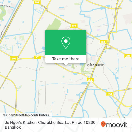 Je Ngor's Kitchen, Chorakhe Bua, Lat Phrao 10230 map