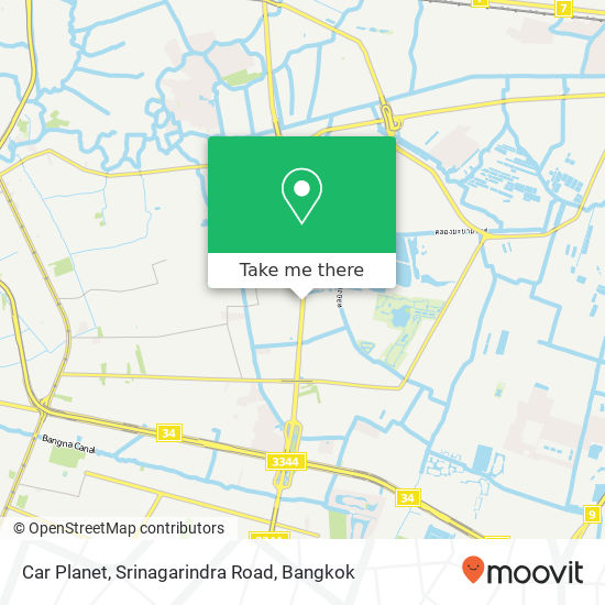 Car Planet, Srinagarindra Road map