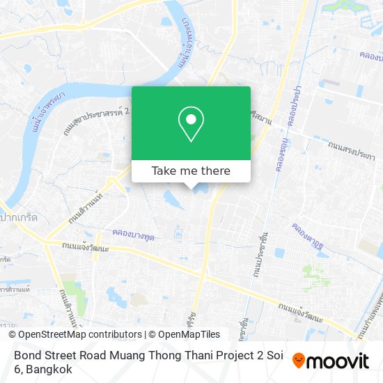 Bond Street Road Muang Thong Thani Project 2 Soi 6 map