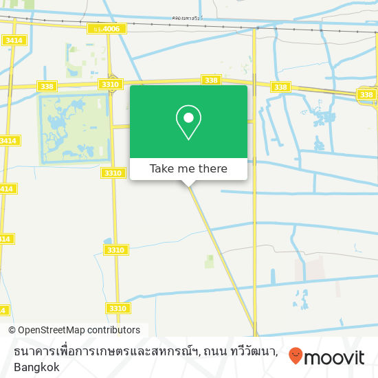 ธนาคารเพื่อการเกษตรและสหกรณ์ฯ, ถนน ทวีวัฒนา map