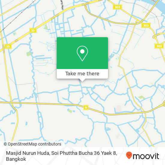 Masjid Nurun Huda, Soi Phuttha Bucha 36 Yaek 8 map