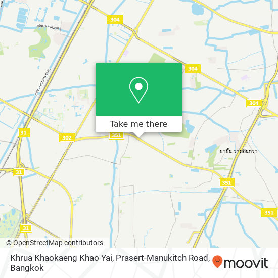 Khrua Khaokaeng Khao Yai, Prasert-Manukitch Road map