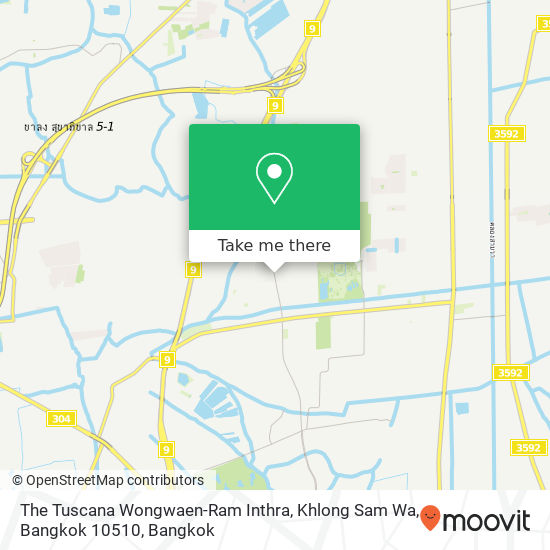 The Tuscana Wongwaen-Ram Inthra, Khlong Sam Wa, Bangkok 10510 map