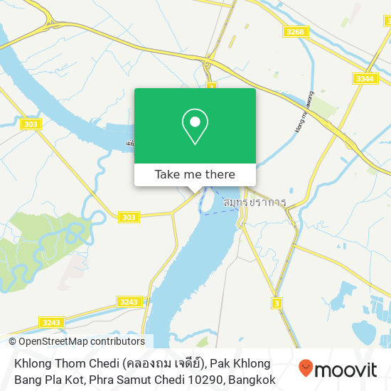 Khlong Thom Chedi (คลองถม เจดีย์), Pak Khlong Bang Pla Kot, Phra Samut Chedi 10290 map