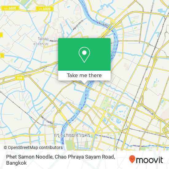 Phet Samon Noodle, Chao Phraya Sayam Road map