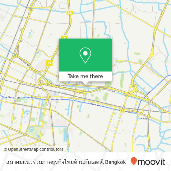 สมาคมแนวร่วมภาคธุรกิจไทยต้านภัยเอดส์ map