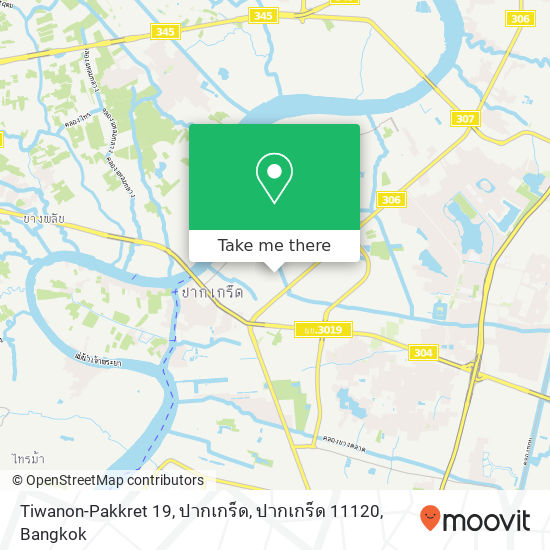 Tiwanon-Pakkret 19, ปากเกร็ด, ปากเกร็ด 11120 map