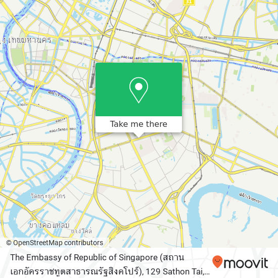 The Embassy of Republic of Singapore (สถานเอกอัครราชทูตสาธารณรัฐสิงคโปร์), 129 Sathon Tai map