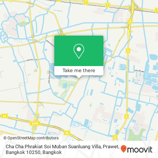 Cha Cha Phrakiat Soi Muban Suanluang Villa, Prawet, Bangkok 10250 map