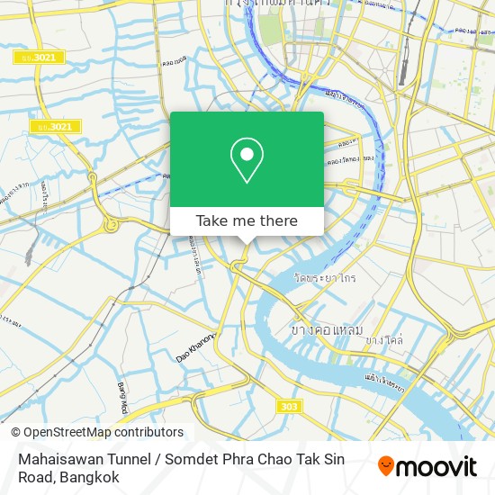Mahaisawan Tunnel / Somdet Phra Chao Tak Sin Road map