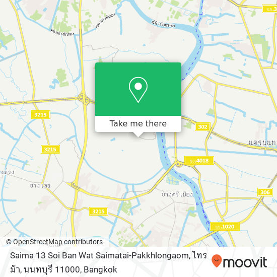 Saima 13 Soi Ban Wat Saimatai-Pakkhlongaom, ไทรม้า, นนทบุรี 11000 map