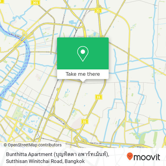 Bunthitta Apartment (บุญทิตตา อพาร์ทเม้นท์), Sutthisan Winitchai Road map