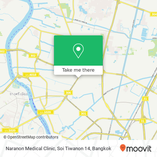 Naranon Medical Clinic, Soi Tiwanon 14 map