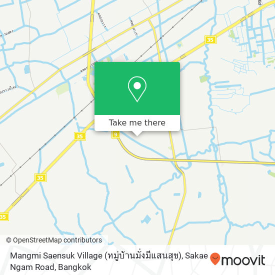 Mangmi Saensuk Village (หมู่บ้านมั่งมีแสนสุข), Sakae Ngam Road map