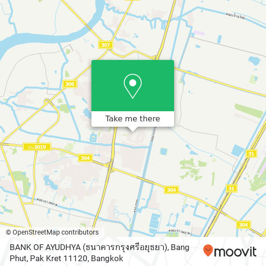 BANK OF AYUDHYA (ธนาคารกรุงศรีอยุธยา), Bang Phut, Pak Kret 11120 map