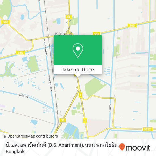 บี.เอส. อพาร์ตเม้นต์ (B.S. Apartment), ถนน พหลโยธิน map