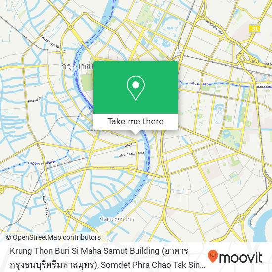 Krung Thon Buri Si Maha Samut Building (อาคารกรุงธนบุรีศรีมหาสมุทร), Somdet Phra Chao Tak Sin Hospital map