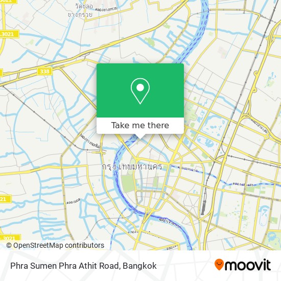 Phra Sumen Phra Athit Road map