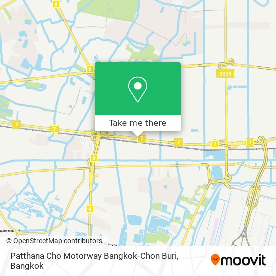 Patthana Cho Motorway Bangkok-Chon Buri map