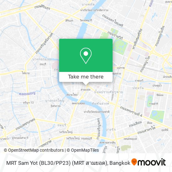 MRT Sam Yot (BL30 / PP23) (MRT สามยอด) map