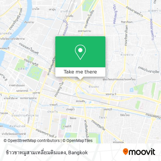 ข้าวขาหมูสามเหลี่ยมดินแดง map