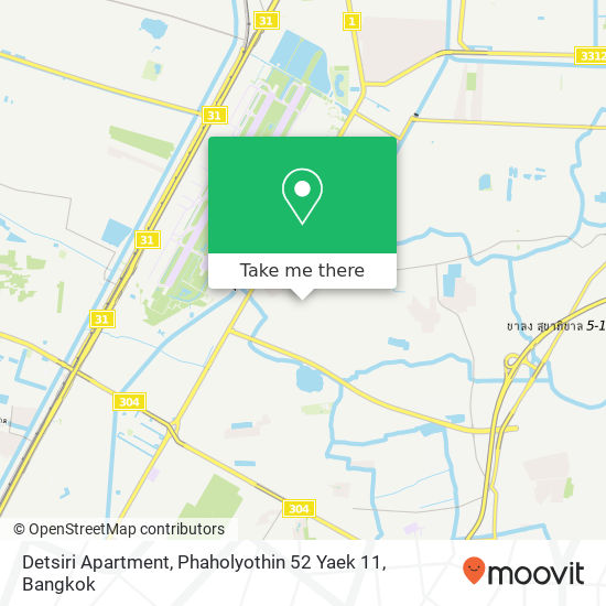 Detsiri Apartment, Phaholyothin 52 Yaek 11 map