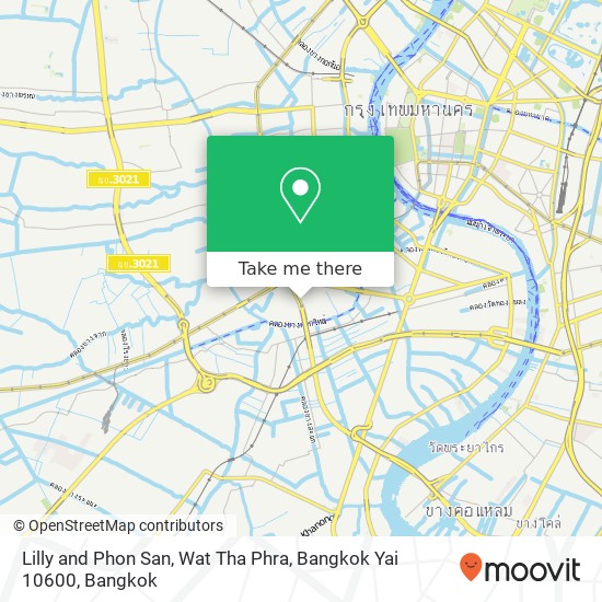 Lilly and Phon San, Wat Tha Phra, Bangkok Yai 10600 map