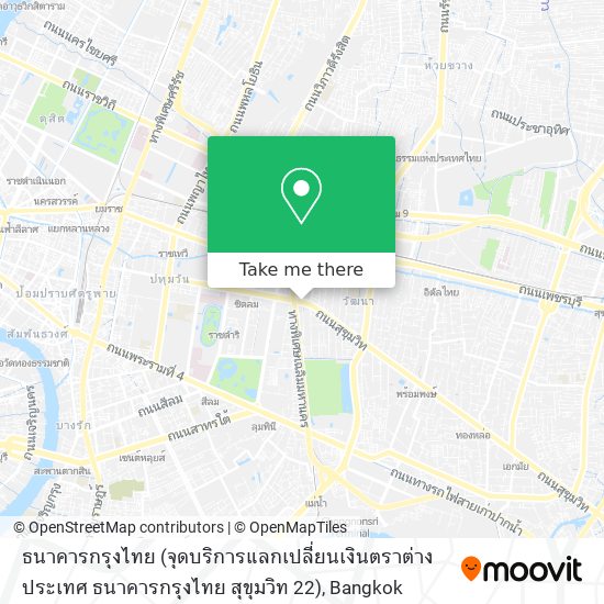 ธนาคารกรุงไทย (จุดบริการแลกเปลี่ยนเงินตราต่างประเทศ ธนาคารกรุงไทย สุขุมวิท 22) map