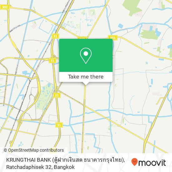 KRUNGTHAI BANK (ตู้ฝากเงินสด ธนาคารกรุงไทย), Ratchadaphisek 32 map