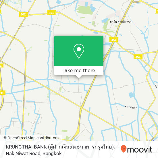 KRUNGTHAI BANK (ตู้ฝากเงินสด ธนาคารกรุงไทย), Nak Niwat Road map