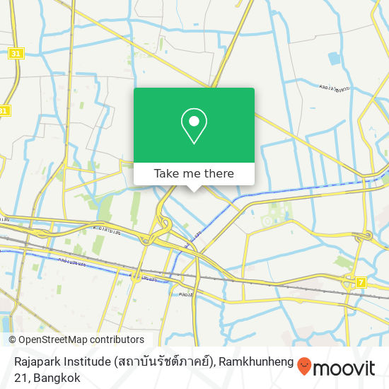 Rajapark Institude (สถาบันรัชต์ภาคย์), Ramkhunheng 21 map