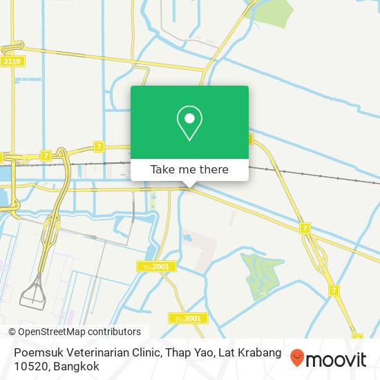 Poemsuk Veterinarian Clinic, Thap Yao, Lat Krabang 10520 map