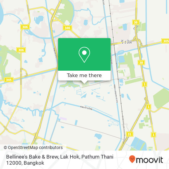 Bellinee's Bake & Brew, Lak Hok, Pathum Thani 12000 map