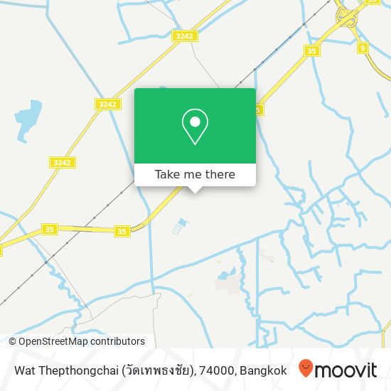 Wat Thepthongchai (วัดเทพธงชัย), 74000 map