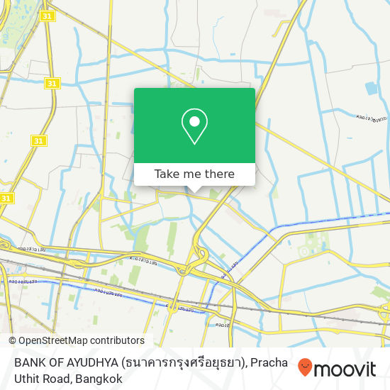 BANK OF AYUDHYA (ธนาคารกรุงศรีอยุธยา), Pracha Uthit Road map