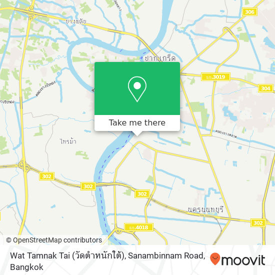 Wat Tamnak Tai (วัดตำหนักใต้), Sanambinnam Road map