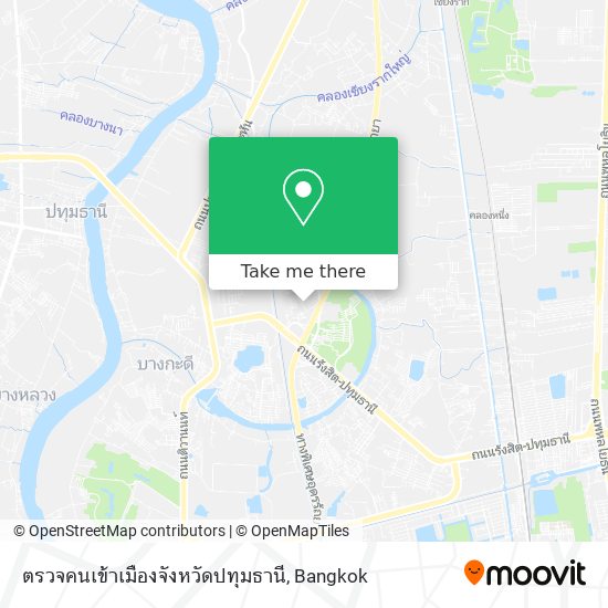 ตรวจคนเข้าเมืองจังหวัดปทุมธานี map