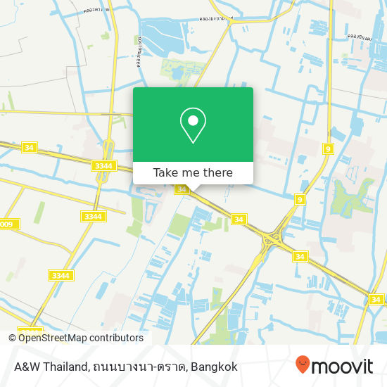 A&W Thailand, ถนนบางนา-ตราด map