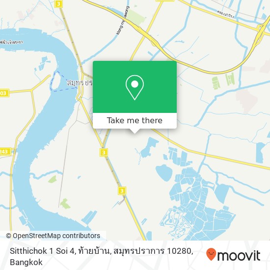 Sitthichok 1 Soi 4, ท้ายบ้าน, สมุทรปราการ 10280 map