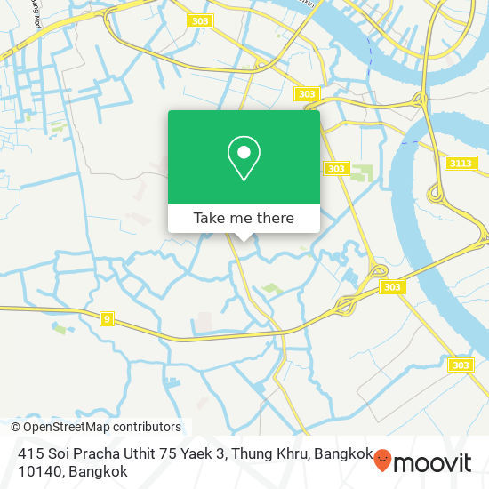 415 Soi Pracha Uthit 75 Yaek 3, Thung Khru, Bangkok 10140 map